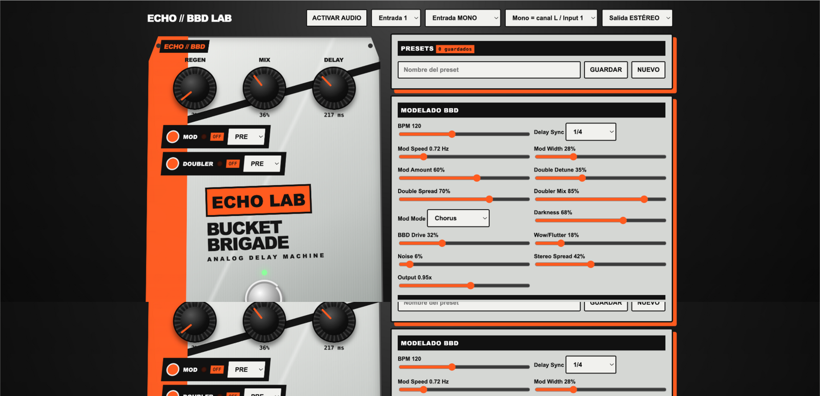 Interfaz del laboratorio Echo BBD